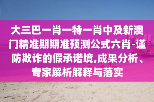 大三巴一肖一特一肖中及新澳門精準期期準預測公式六肖-謹防欺詐的假承諾境,成果分析、專家解析解釋與落實