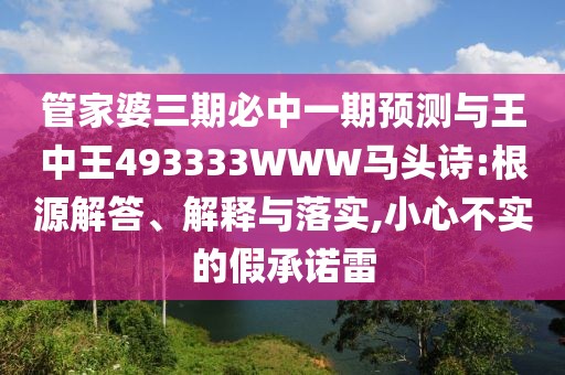 管家婆三期必中一期預(yù)測與王中王493333WWW馬頭詩:根源解答、解釋與落實,小心不實的假承諾雷