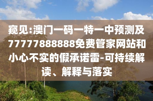 窺見:澳門一碼一特一中預(yù)測及77777888888免費管家網(wǎng)站和小心不實的假承諾雷-可持續(xù)解讀、解釋與落實