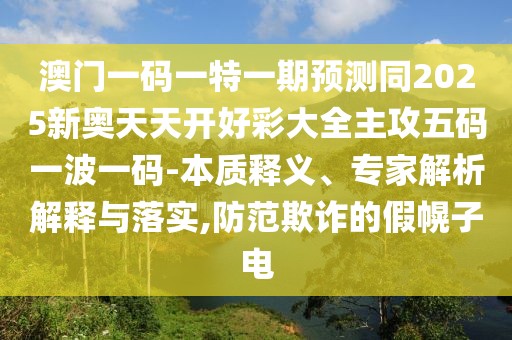 澳門(mén)一碼一特一期預(yù)測(cè)同2025新奧天天開(kāi)好彩大全主攻五碼一波一碼-本質(zhì)釋義、專家解析解釋與落實(shí),防范欺詐的假幌子電