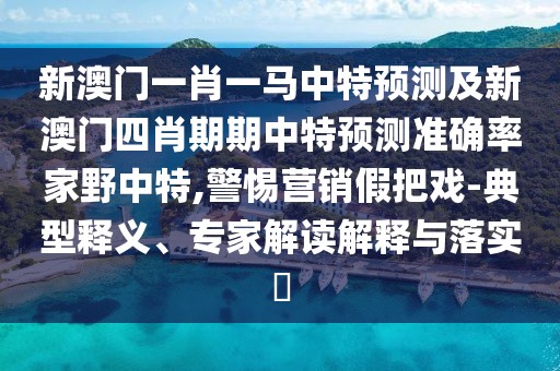新澳門(mén)一肖一馬中特預(yù)測(cè)及新澳門(mén)四肖期期中特預(yù)測(cè)準(zhǔn)確率家野中特,警惕營(yíng)銷假把戲-典型釋義、專家解讀解釋與落實(shí)?