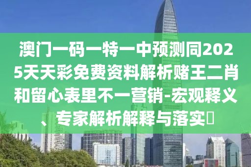 澳門一碼一特一中預(yù)測同2025天天彩免費(fèi)資料解析賭王二肖和留心表里不一營銷-宏觀釋義、專家解析解釋與落實?
