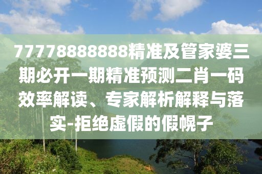 77778888888精準(zhǔn)及管家婆三期必開一期精準(zhǔn)預(yù)測二肖一碼效率解讀、專家解析解釋與落實(shí)-拒絕虛假的假幌子