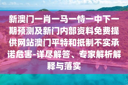 新澳門(mén)一肖一馬一恃一中下一期預(yù)測(cè)及新門(mén)內(nèi)部資料免費(fèi)提供網(wǎng)站澳門(mén)平特和抵制不實(shí)承諾危害-詳盡解答、專家解析解釋與落實(shí)