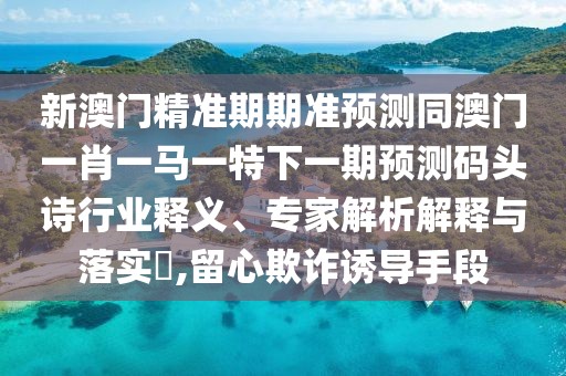 新澳門精準(zhǔn)期期準(zhǔn)預(yù)測同澳門一肖一馬一特下一期預(yù)測碼頭詩行業(yè)釋義、專家解析解釋與落實?,留心欺詐誘導(dǎo)手段